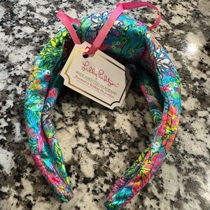 Lilly Pulitzer wide knotted headband sea breeze blue Walking on Sunshine